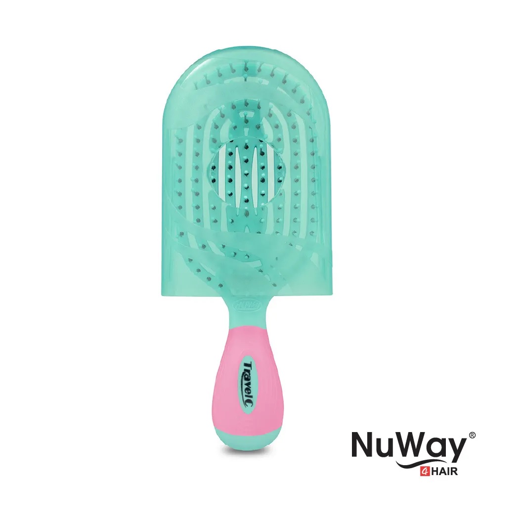 Nuway4hair 施魔梳 (Travel C /旅行裝) (Green/Pink) Scalp Care Detangler Brush