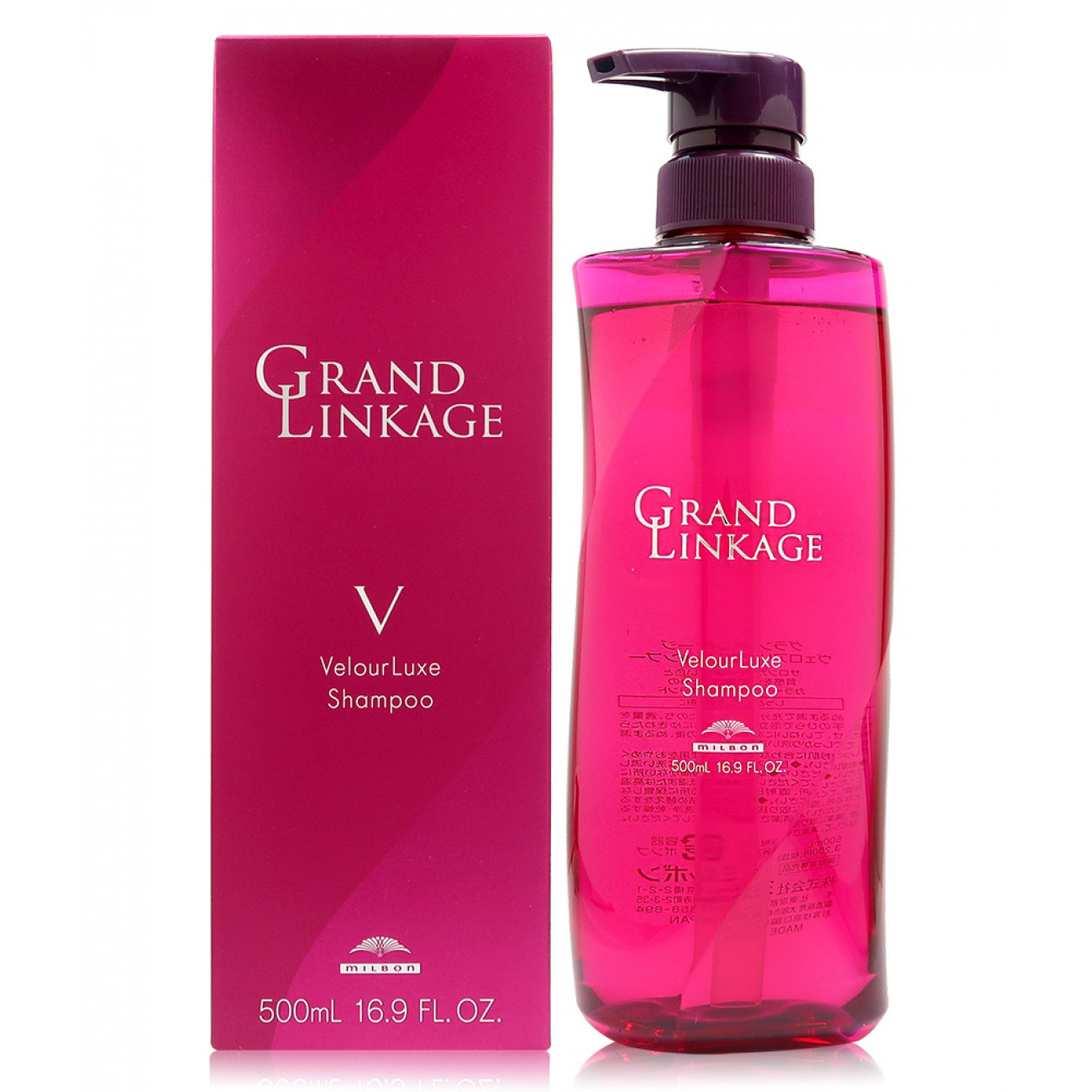 Milbon 日本Grand Linkage VelourLuxe Shampoo(For Hard/Frizzy Hair)500ml 潤澤修護洗頭水(適合粗硬/捲曲髮質)