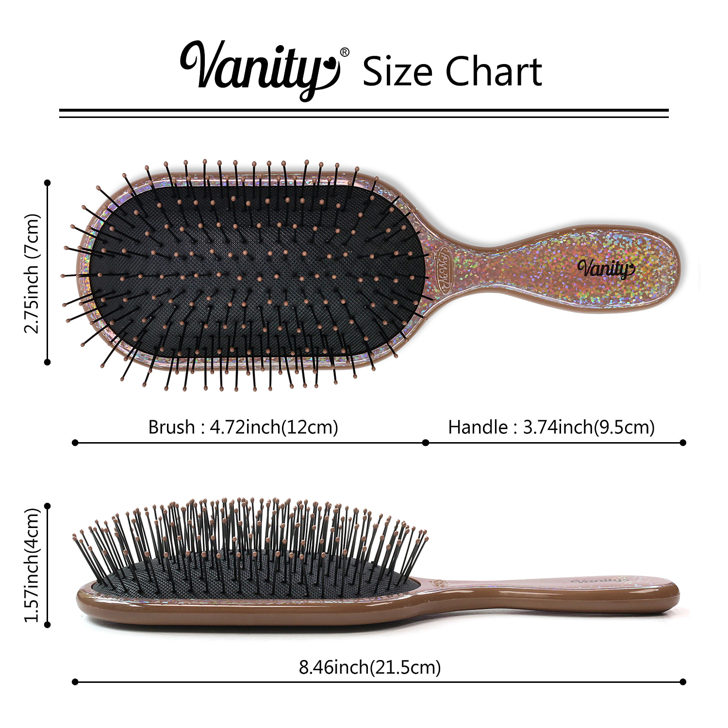 NuWay4Hair施魔梳 (Vanity 系/ 氣墊) Detangling Brush (閃 啡) (Brown)