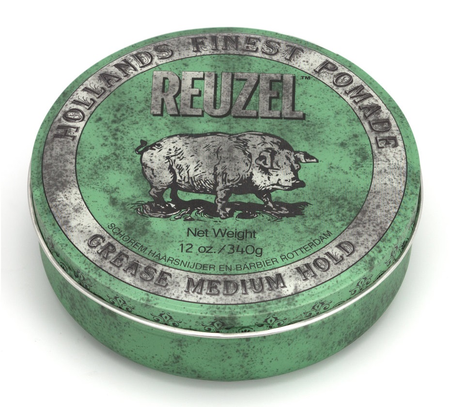 Reuzel Green Pomade Grease Medium Hold 綠豬中強油性髮蠟 12oz/ 340g